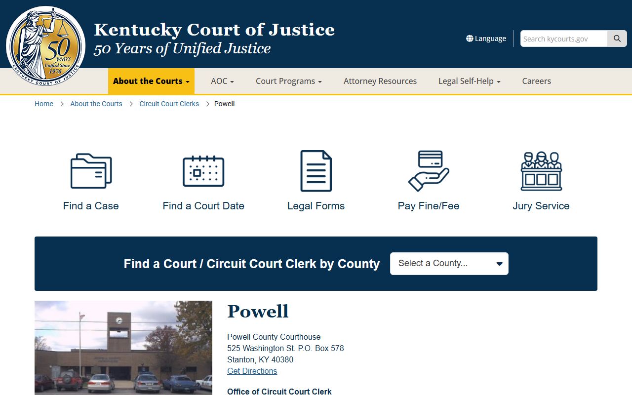 Powell County court records after jail arrest clerk information