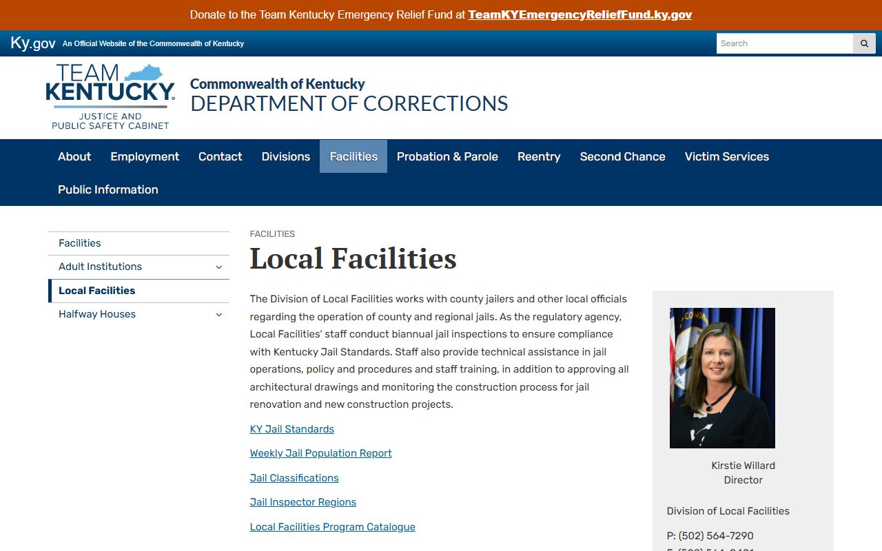 Powell RCC inmate population local facility reporting
